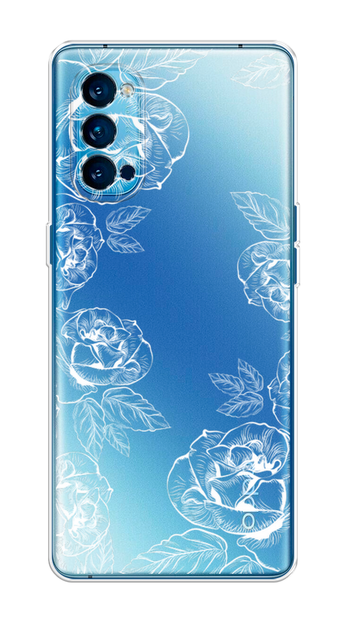

Чехол на Oppo Reno 4 Pro 5G "Розы графика", Черный;серый, 253750-2