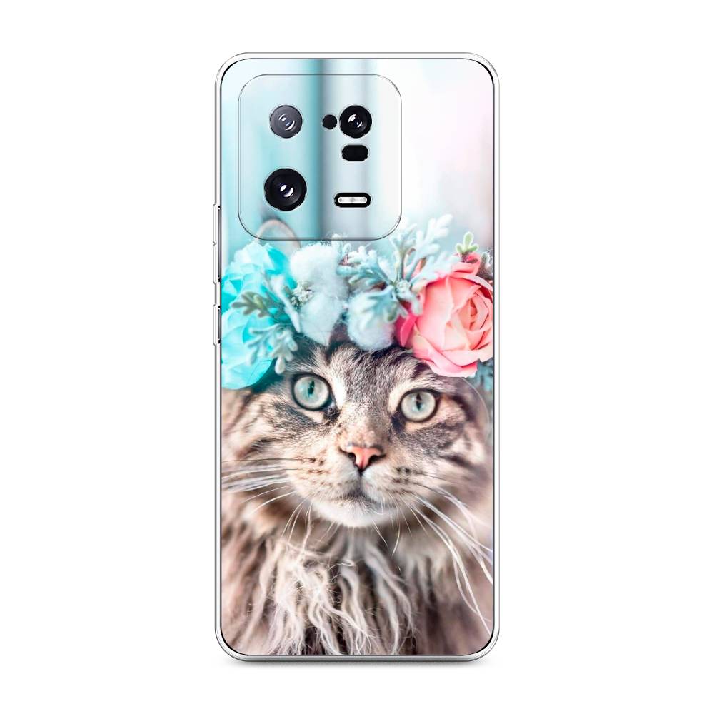 

Чехол Awog на Xiaomi 13 Pro 5G "Кот в венке", Серый;голубой;розовый, 317350-2