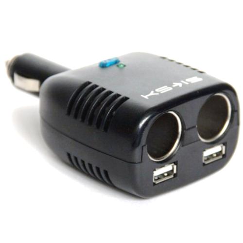 

Два гнезда прикуривателя, автомобильный адаптер питания, 12В - USB Af 2 порта KS-is KS-185