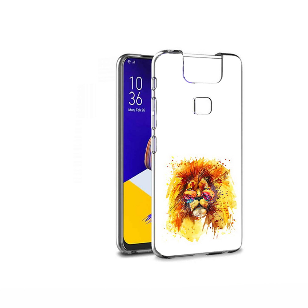 

Чехол MyPads Tocco для Asus ZenFone 6 (ZS630KL) лев в очках, Прозрачный, Tocco