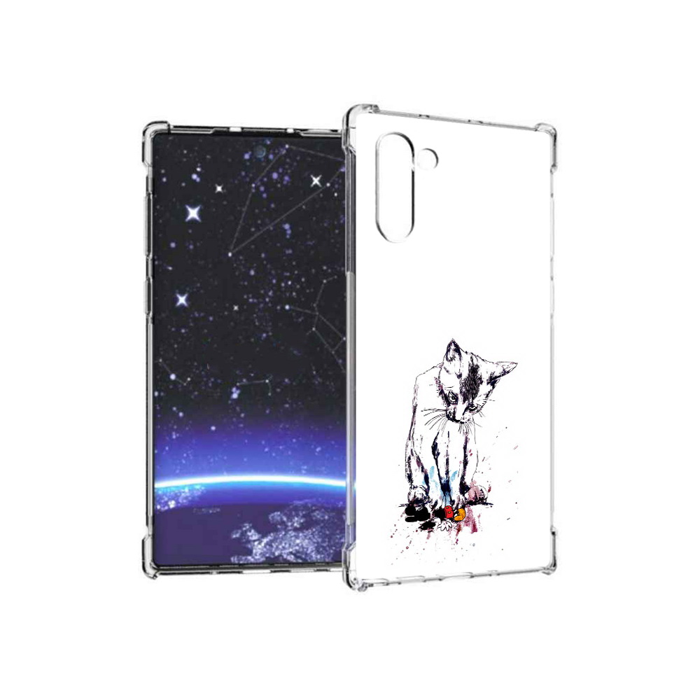 

Чехол MyPads Tocco для Samsung Galaxy Note 10 кот и микки (PT135782.511.399), Прозрачный, Tocco