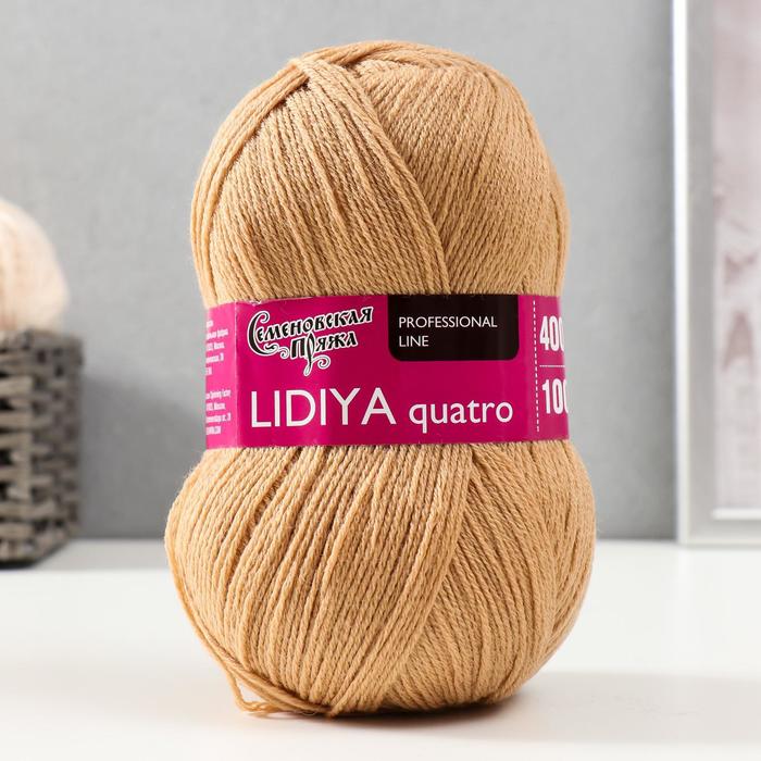 

Пряжа Lidiya quatro (Лидия кватро) 50% шерсть, 50% акрил 400м/100гр (28 песочн.), Коричневый