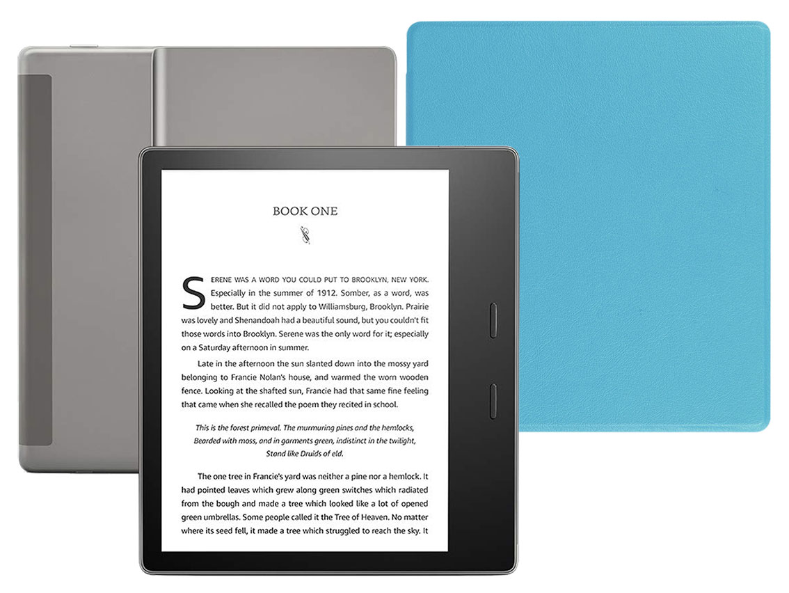 

Amazon Kindle Oasis 2019 8Gb SO с обложкой Light Blue, Электронная книга Amazon Kindle Oasis 2019 8 Gb graphite SO + обложка