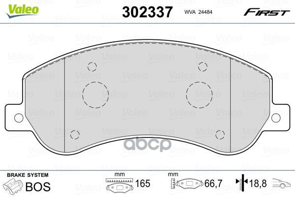 

Колодки Тормозные Дисковые Перед Valeo арт. 302337