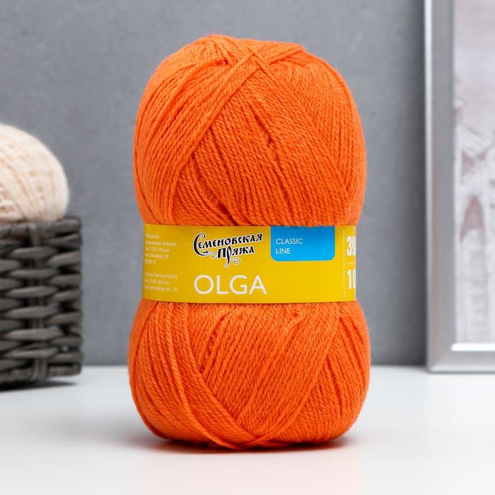 

Пряжа Olga (ОльгаПШ) 50% шерсть, 50% акрил 392м/100гр (670 морковь), Оранжевый