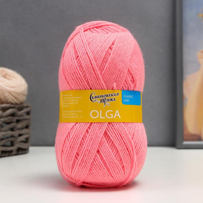 

Пряжа Olga (ОльгаПШ) 50% шерсть, 50% акрил 392м/100гр (79 ярк.роз.), Розовый
