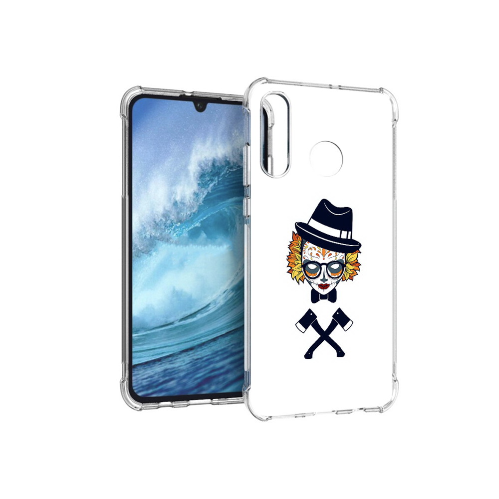 

Чехол MyPads Tocco для Huawei P30 Lite девушка в маске с топорами рисунок, Прозрачный, Tocco