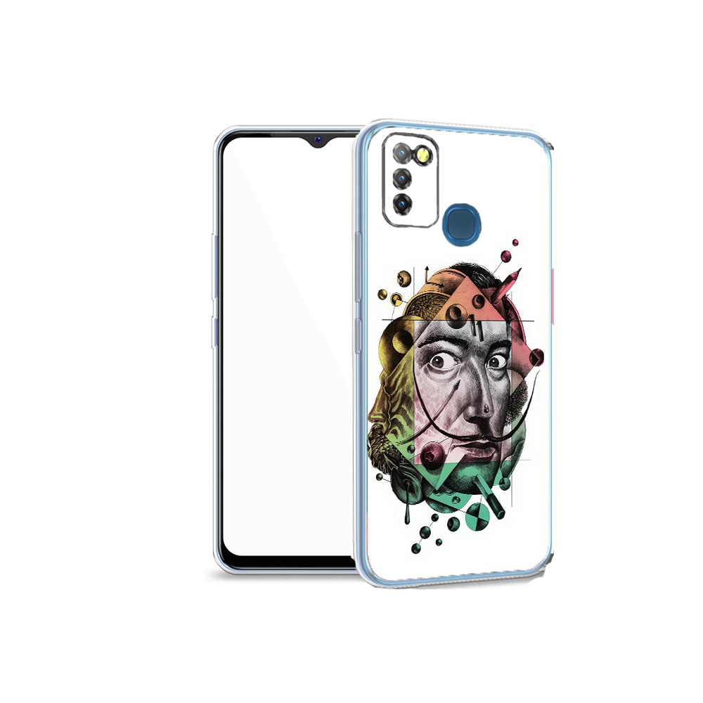 

Чехол MyPads Tocco для Infinix Hot 10 Lite разноцветное лицо абстракция, Прозрачный, Tocco