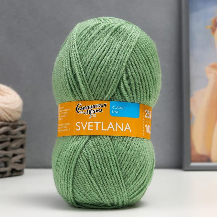 

Пряжа Svetlana (Светлана) 50% шерсть, 50% акрил 250м/100гр (122 зел.ябл)