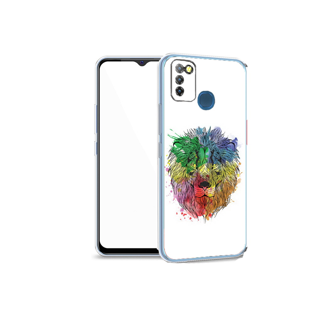 

Чехол MyPads Tocco для Infinix Hot 10 Lite разноцветный гордый лев, Прозрачный, Tocco
