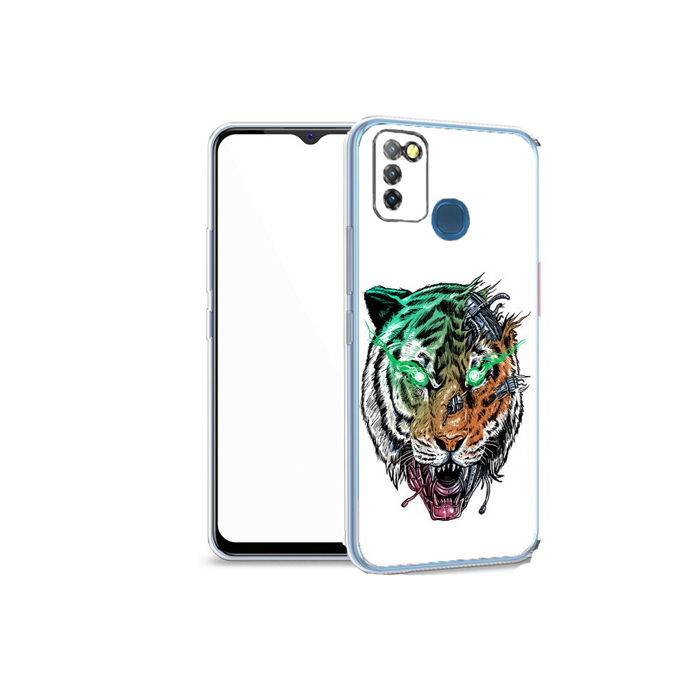 

Чехол MyPads Tocco для Infinix Hot 10 Lite робо-тигр, Прозрачный, Tocco