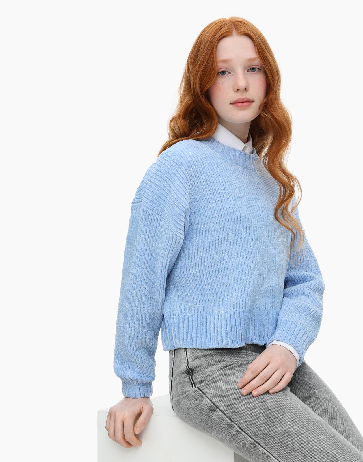 Джемпер детский Gloria Jeans GSW005887, голубой, 140