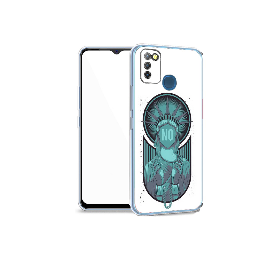 

Чехол MyPads Tocco для Infinix Hot 10 Lite статуя свободы зеленый, Прозрачный, Tocco