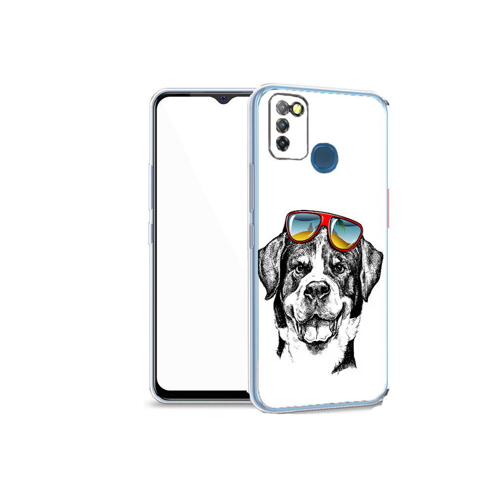 

Чехол MyPads Tocco для Infinix Hot 10 Lite счастливая собака, Прозрачный, Tocco