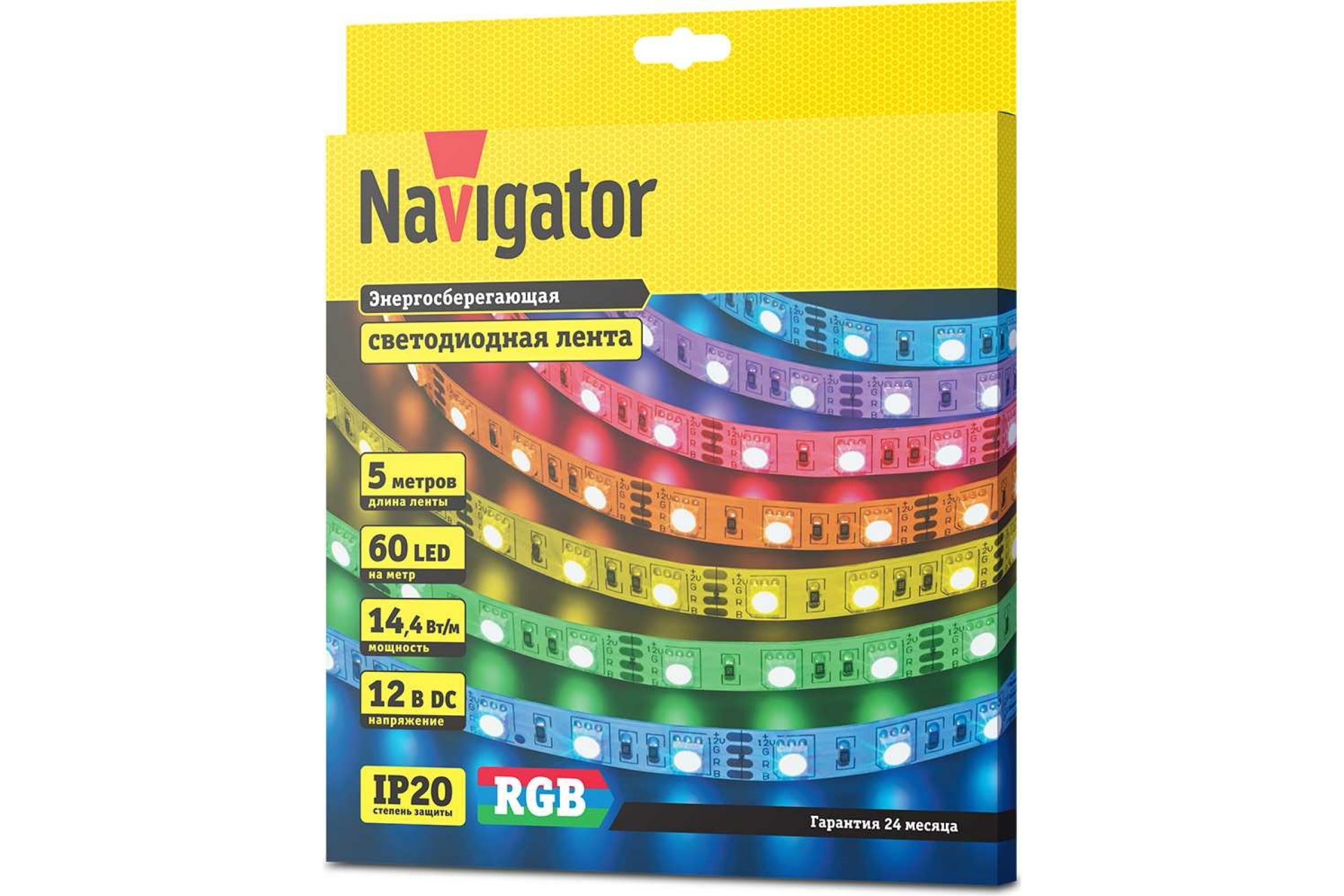 Светодиодная лента Navigator NLS-5050RGB60 80300 5 м разноцветный/RGB