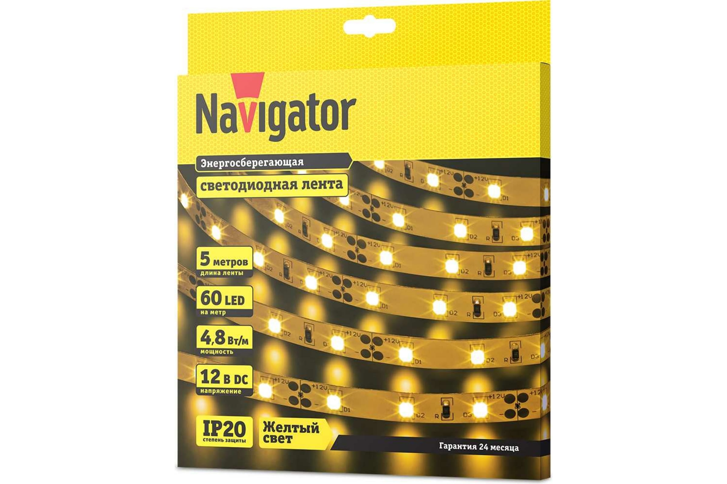 

Светодиодная лента Navigator NLS-3528Y60 80298 5 м желтый, NLS-3528Y60
