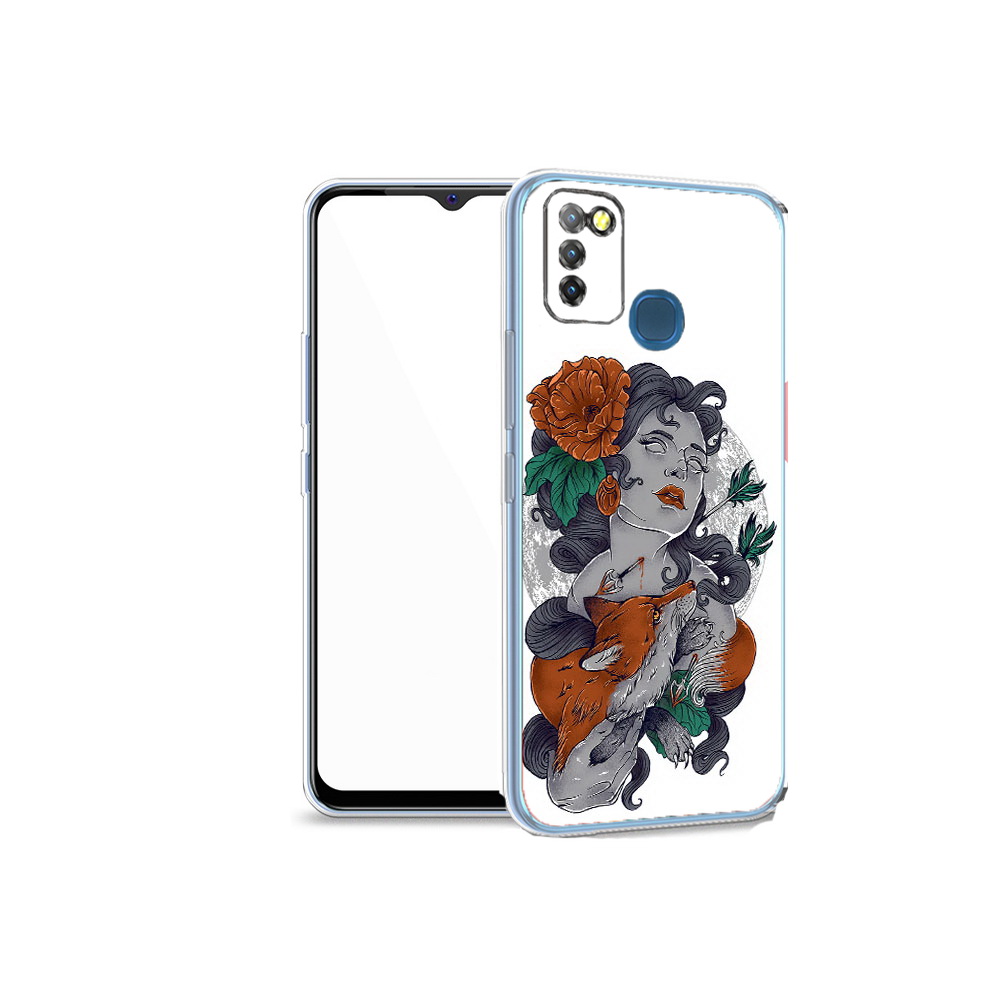 

Чехол MyPads Tocco для Infinix Hot 10 Lite темная девушка с лисой, Прозрачный, Tocco