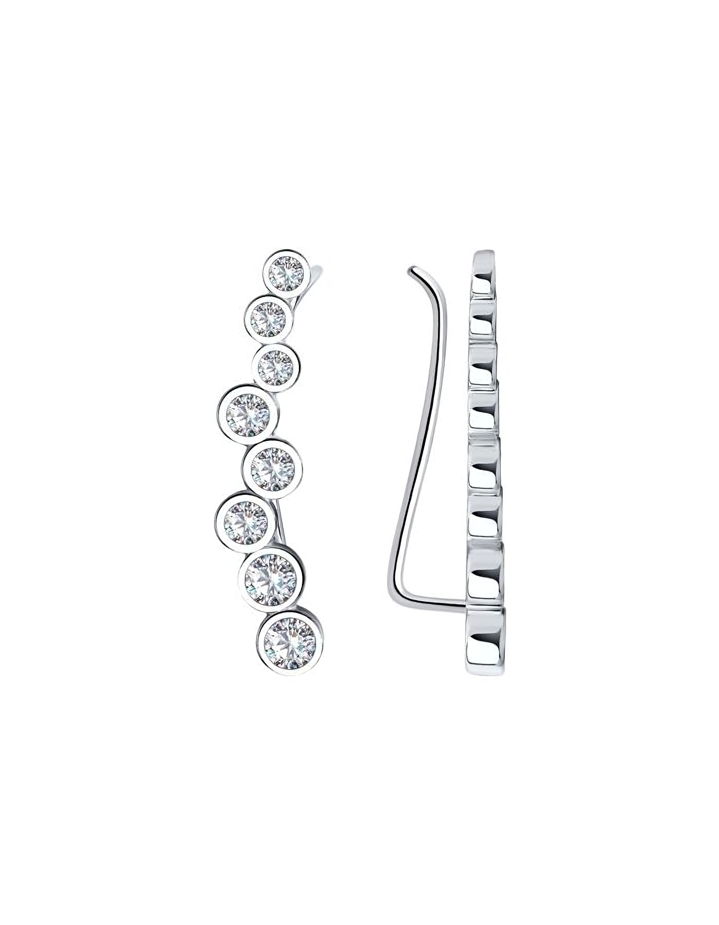 

Серьги каффы из серебра TEO MAORI 894021652, фианит, 894021652