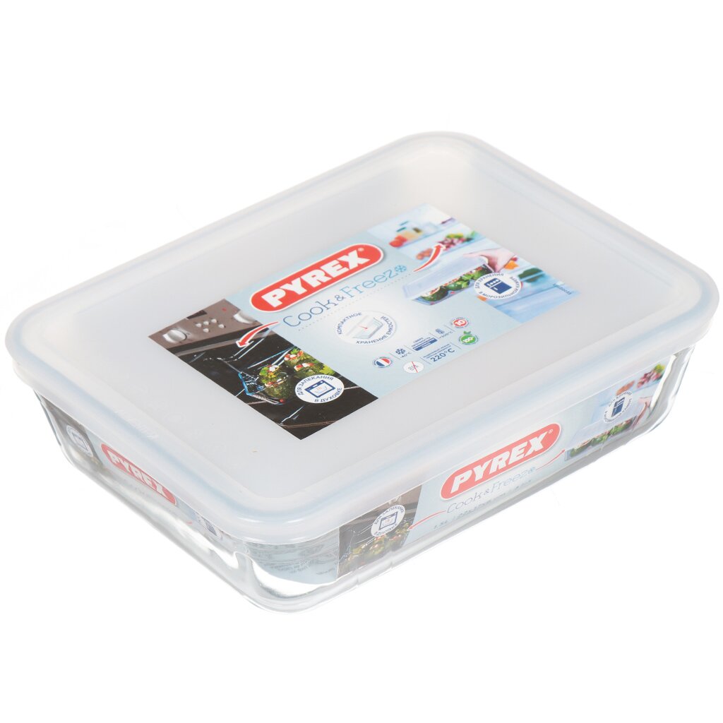 

Форма для запекания стекло 17х22х6 см 1.5 л с крышкой Pyrex Cook Freez 242P000, Прозрачный