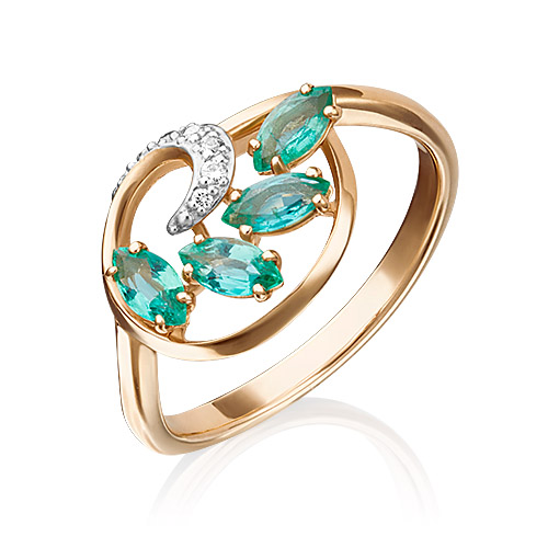 

Кольцо из золота р. 18 PLATINA jewelry 01-1449-00-106-1110-30, бриллиант\изумруд, 01-1449-00-106-1110-30