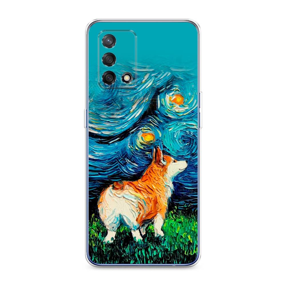 

Чехол на OPPO A74 4G "Корги звёздная ночь", Коричневый;белый;зеленый, 256050-1