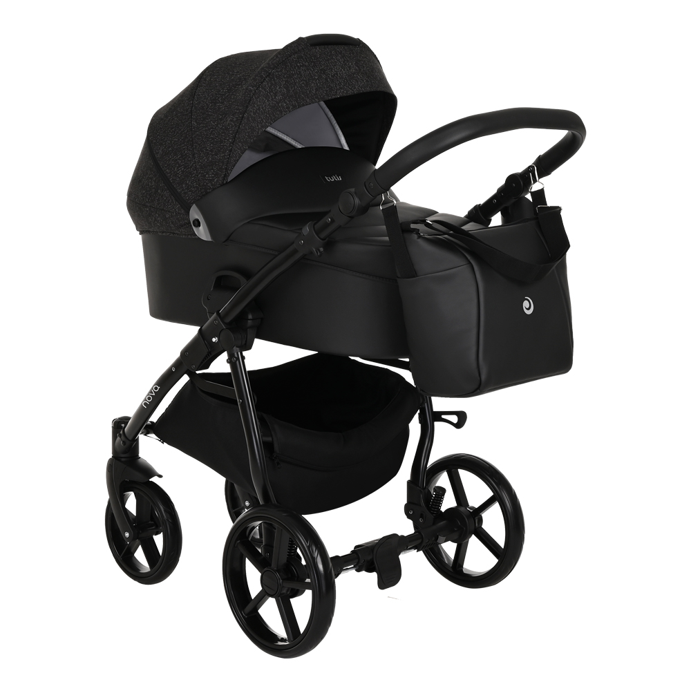 

Коляска 2 в 1 Tutis Novo Reflective кожа Black/Black Reflective Print, 2 в 1 Tutis Novo Reflective