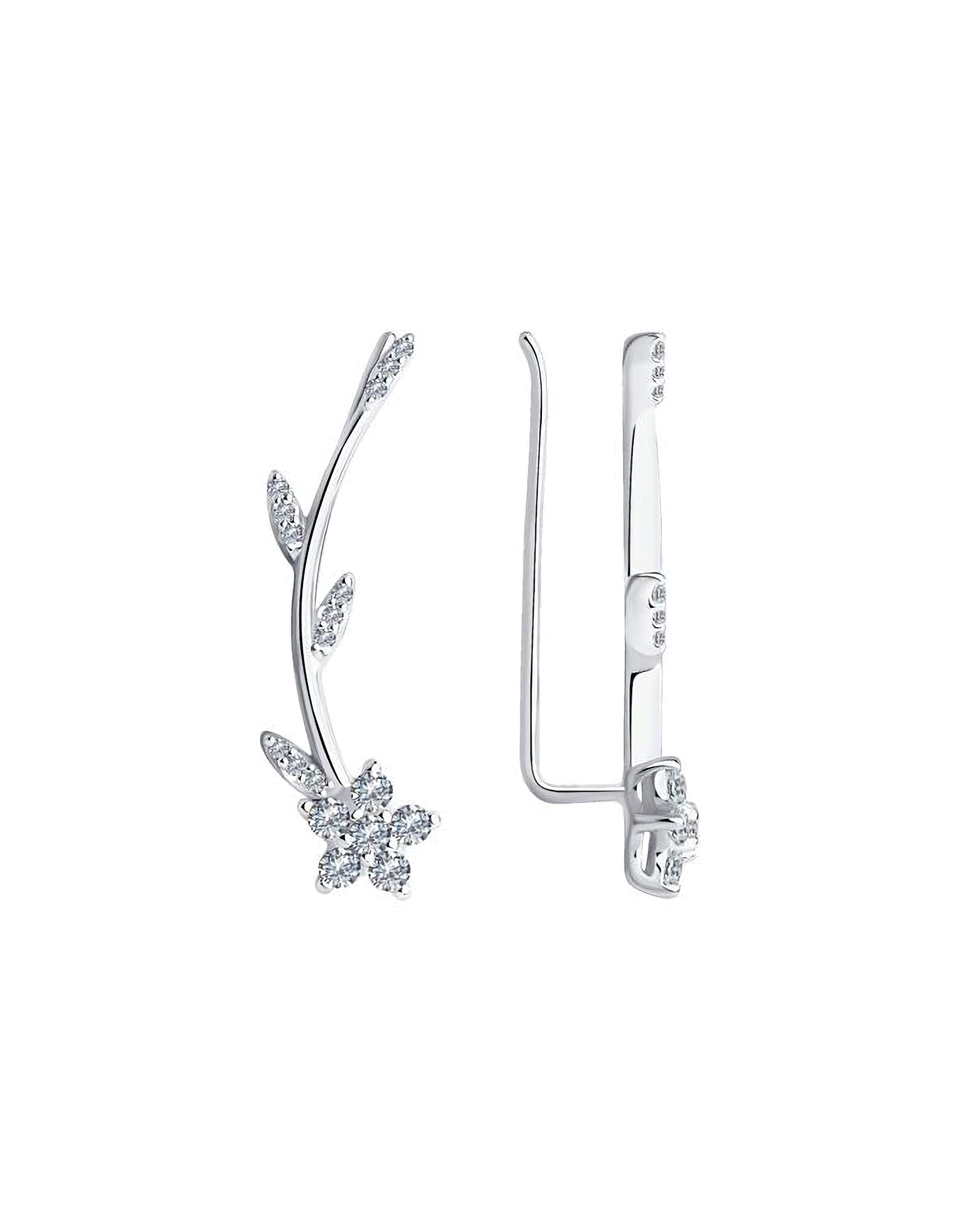 

Серьги каффы из серебра TEO MAORI 894021770, фианит, 894021770
