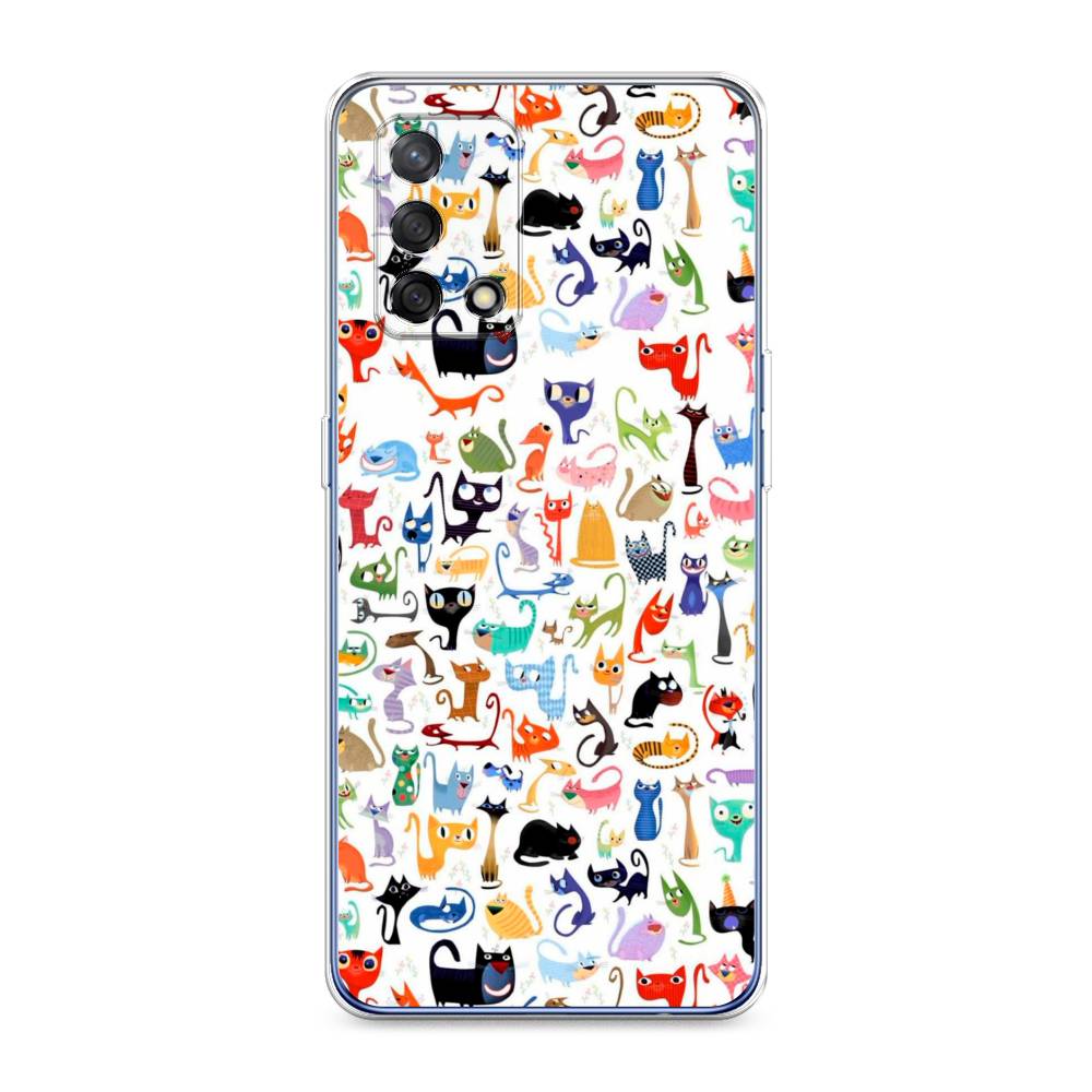 

Чехол на OPPO A74 4G "Цветные коты", Разноцветный, 256050-1