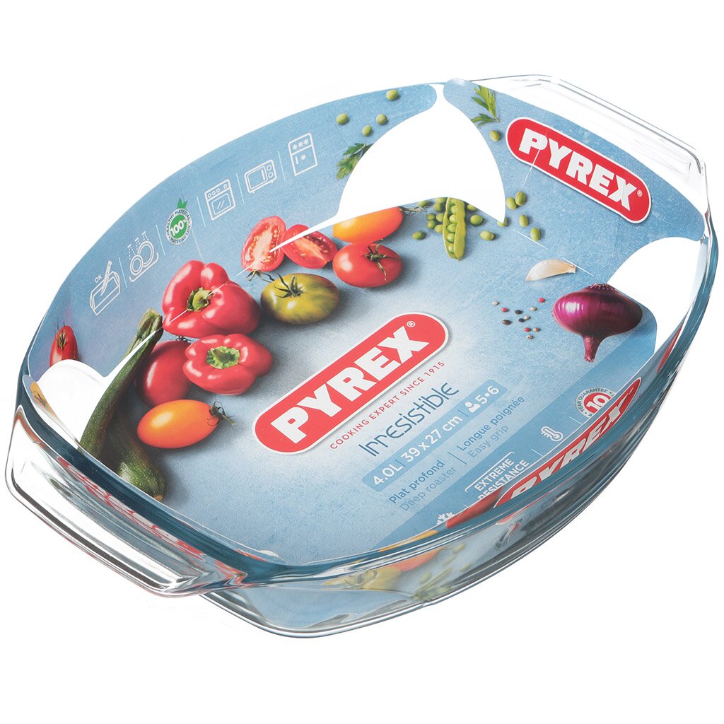 фото Форма для запекания 27х39х7 см 4 л овальная pyrex irresistible 412b000/7044