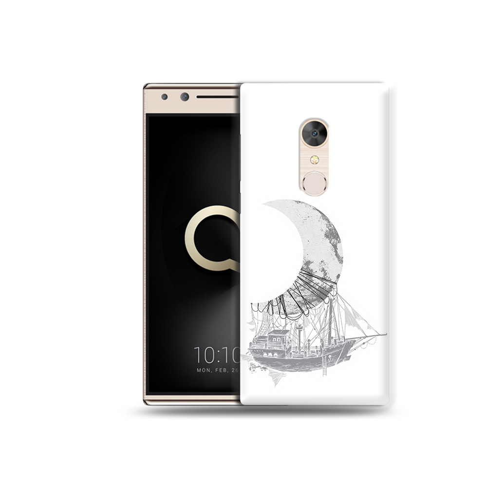 

Чехол MyPads Tocco для Alcatel 5 черно белый корабль полумесяц (PT110913.675.684), Прозрачный, Tocco