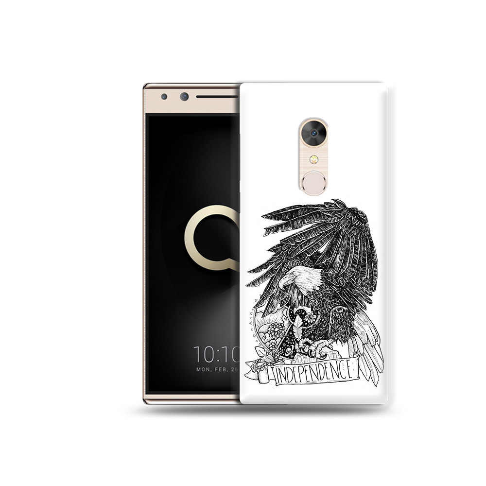 

Чехол MyPads Tocco для Alcatel 5 черно белый сокол (PT110913.675.688), Прозрачный, Tocco