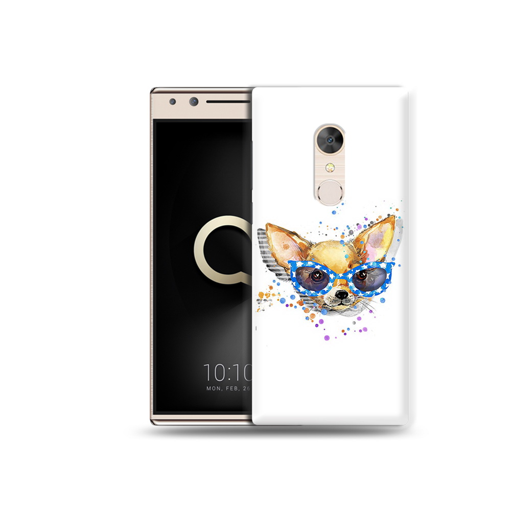 

Чехол MyPads Tocco для Alcatel 5 чихуа-хуа в очках (PT110913.675.691), Прозрачный, Tocco