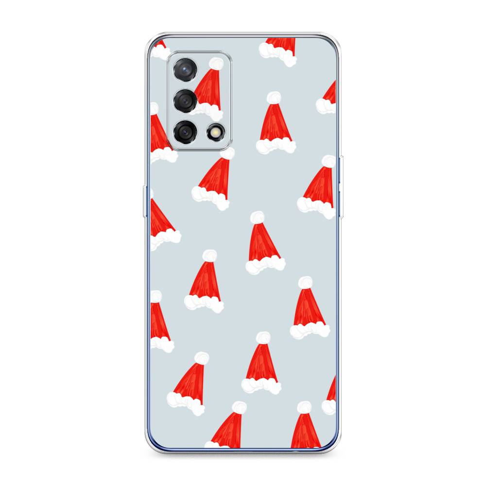 

Чехол на OPPO A74 4G "Новогодние шапочки", Белый;красный;серый, 256050-5