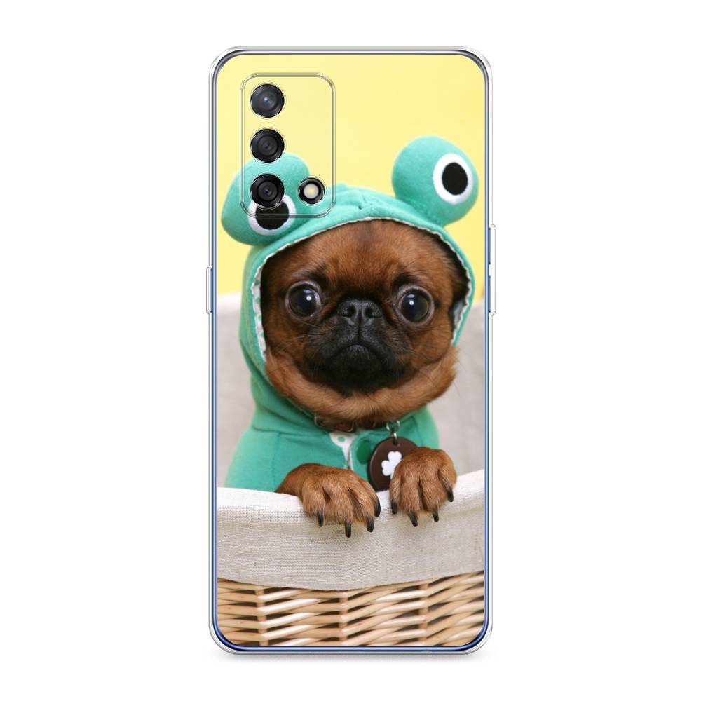 

Чехол на OPPO A74 4G "Собачка в шапке лягушки", Коричневый;желтый;голубой, 256050-1
