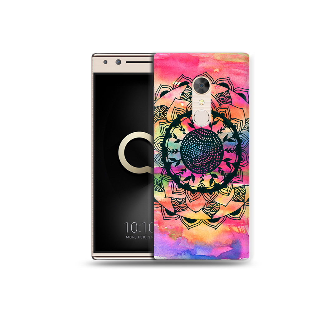 

Чехол MyPads Tocco для Alcatel 5 яркая абстракция круглый цветок (PT110913.675.704), Прозрачный, Tocco
