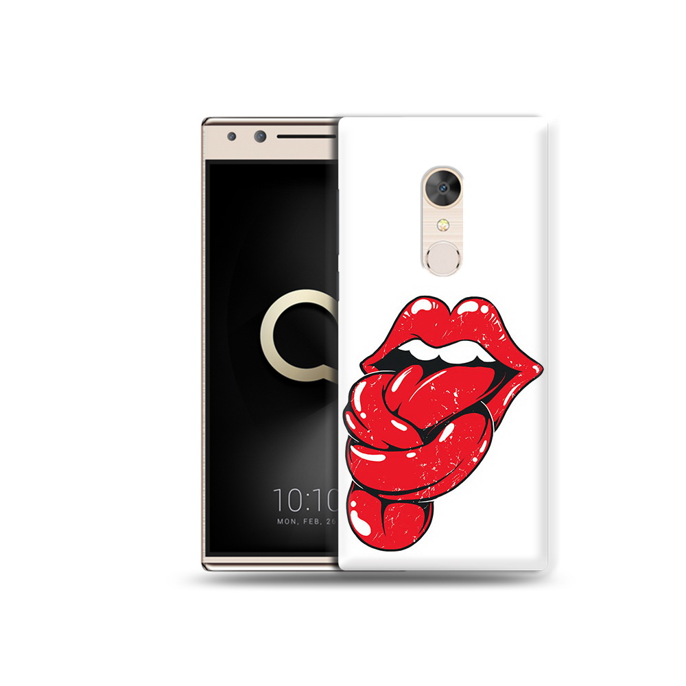 

Чехол MyPads Tocco для Alcatel 5 яркие губы с языком (PT110913.675.705), Прозрачный, Tocco