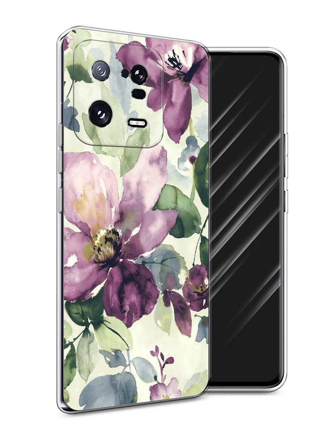 

Чехол Awog на Xiaomi 13 Pro 5G "Сиреневые цветы-акварель", Фиолетовый, 317350-10