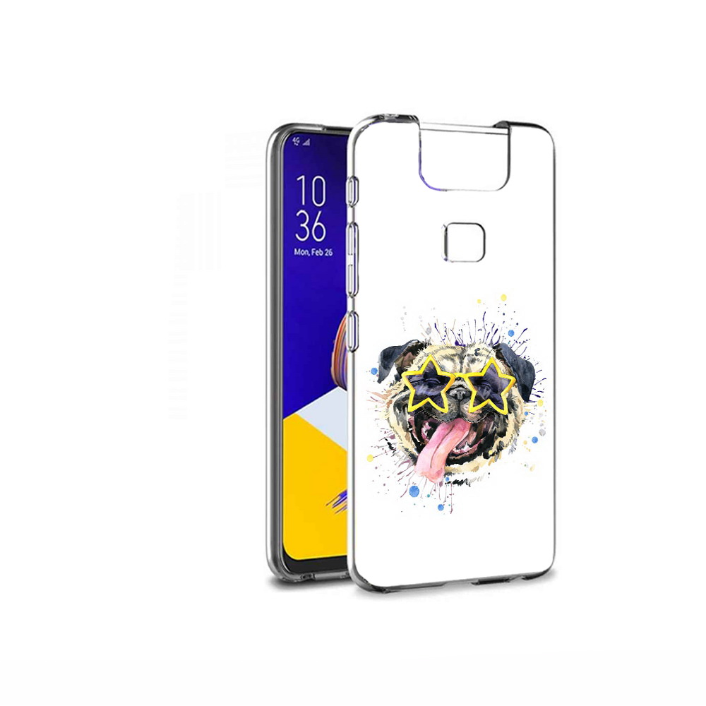 

Чехол MyPads Tocco для Asus ZenFone 6 (ZS630KL) мопс боксер, Прозрачный, Tocco