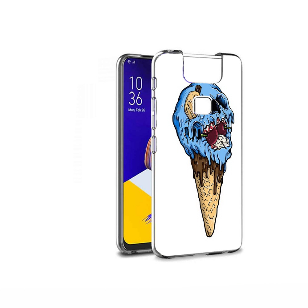

Чехол MyPads Tocco для Asus ZenFone 6 (ZS630KL) мороженное череп, Прозрачный, Tocco