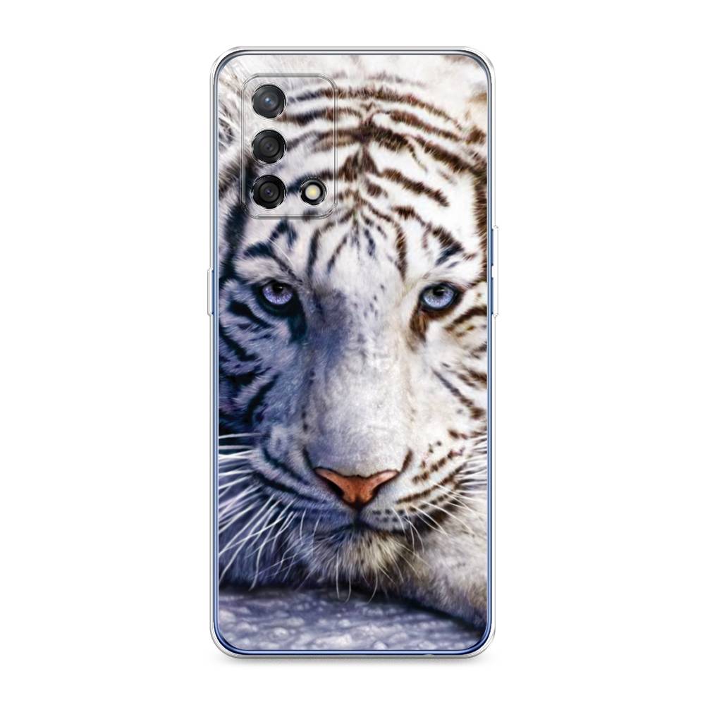 

Чехол на OPPO A74 4G "Бенгальский тигр", Коричневый;белый, 256050-1
