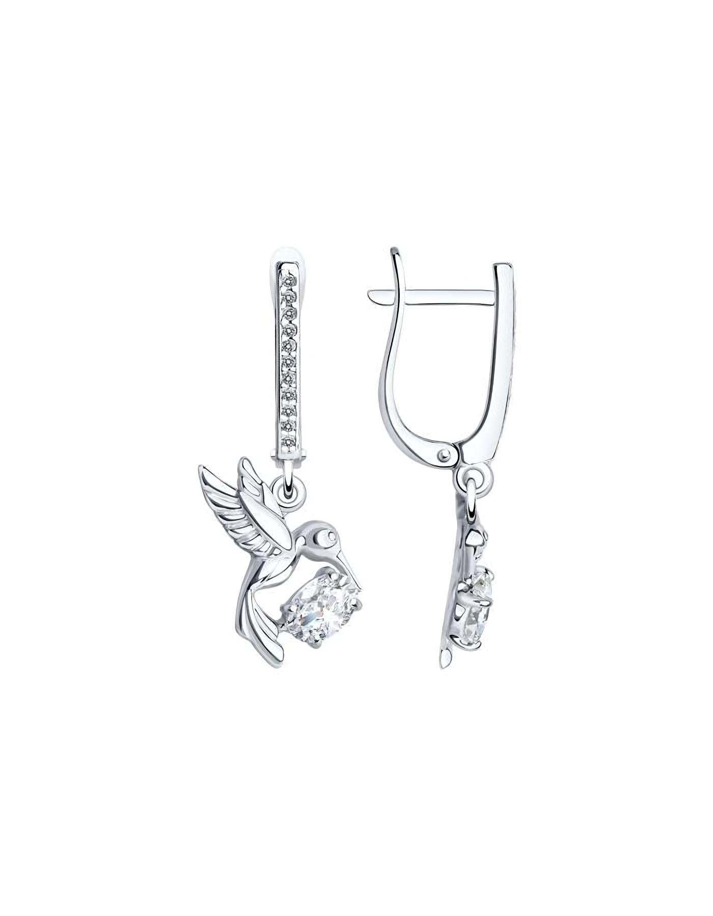 

Серьги подвески из серебра TEO MAORI 894022805, фианит, 894022805
