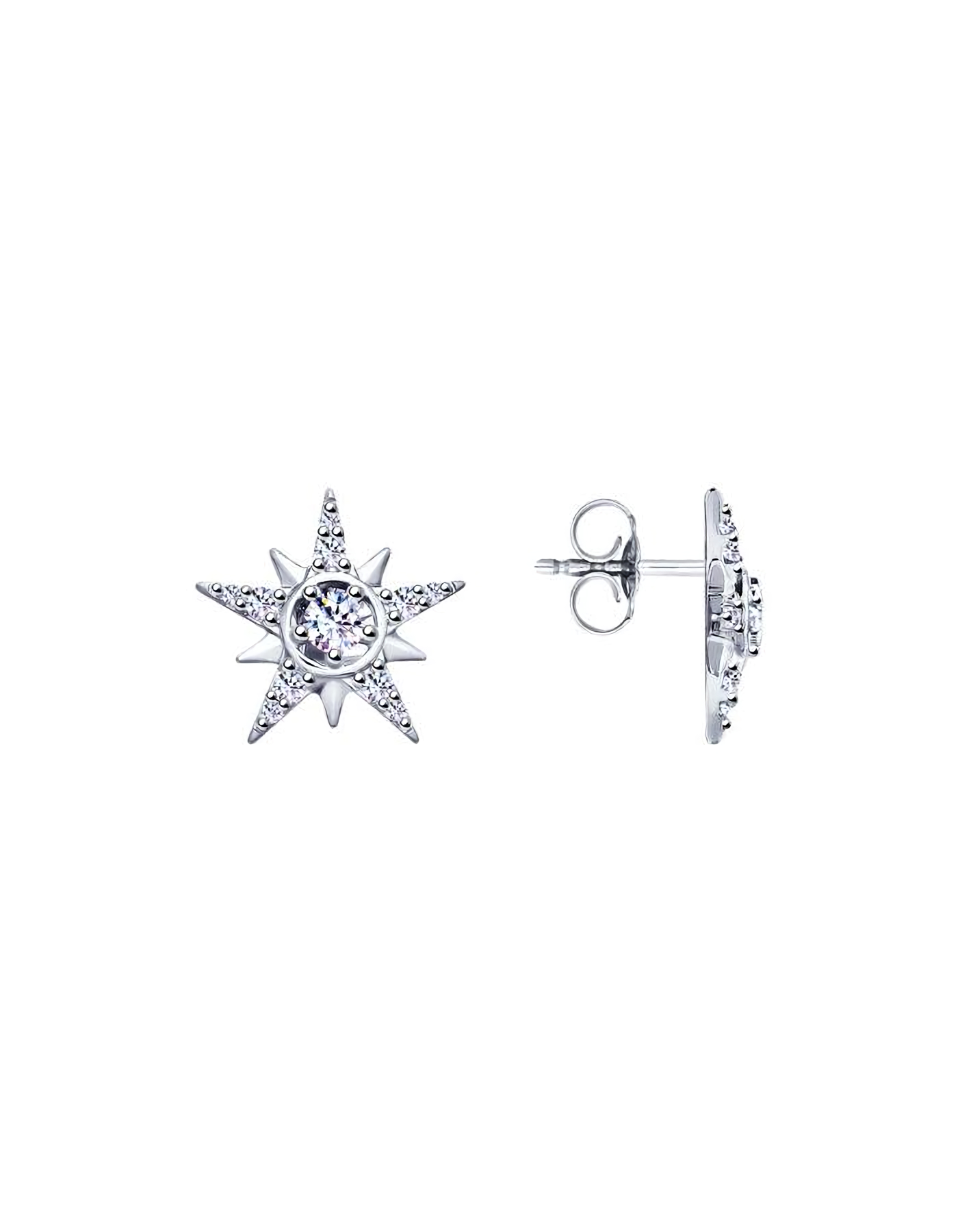 

Серьги пусеты из серебра TEO MAORI 894022858, фианит, 894022858