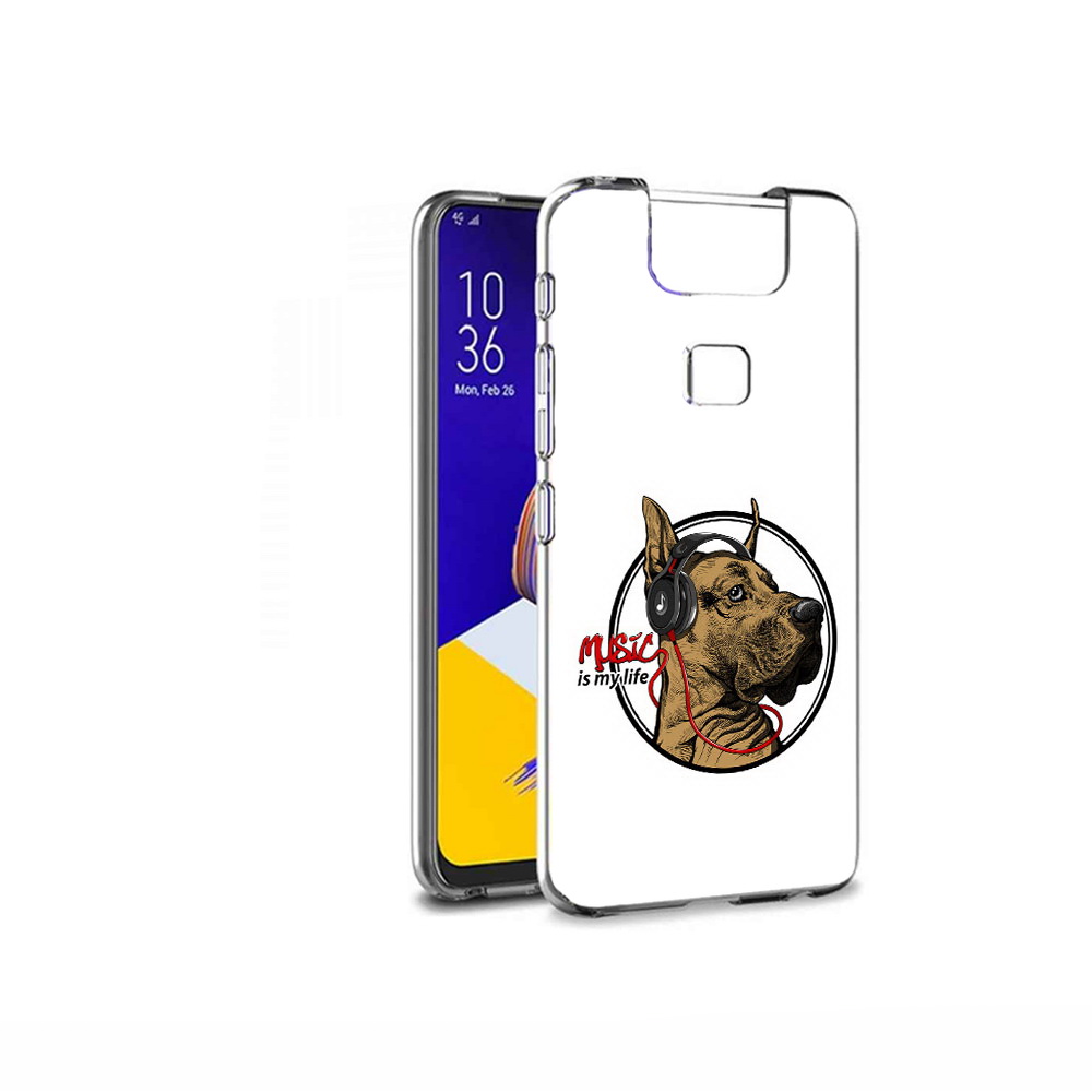 

Чехол MyPads Tocco для Asus ZenFone 6 (ZS630KL) музыкальная собака, Прозрачный, Tocco