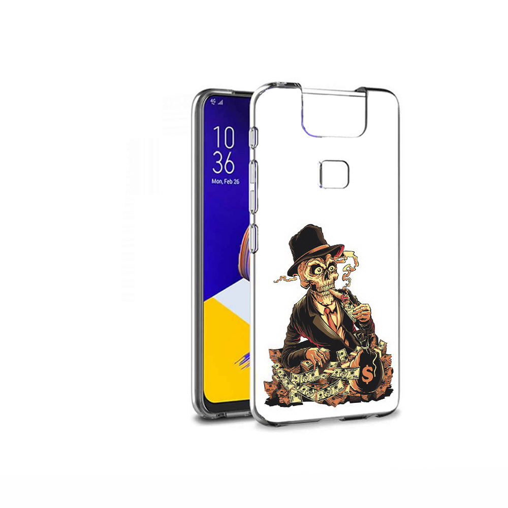 

Чехол MyPads Tocco для Asus ZenFone 6 (ZS630KL) нарисованный череп с сигаретой, Прозрачный, Tocco