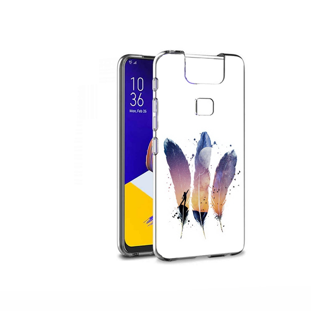 

Чехол MyPads Tocco для Asus ZenFone 6 (ZS630KL) небесные перья, Прозрачный, Tocco