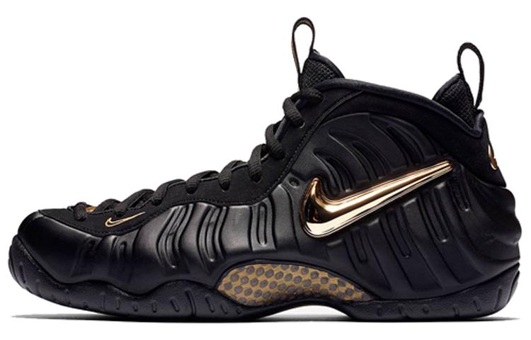

Кроссовки унисекс Nike Foamposite Pro black metallic gold черные 40.5 EU, Черный, Foamposite Pro black metallic gold