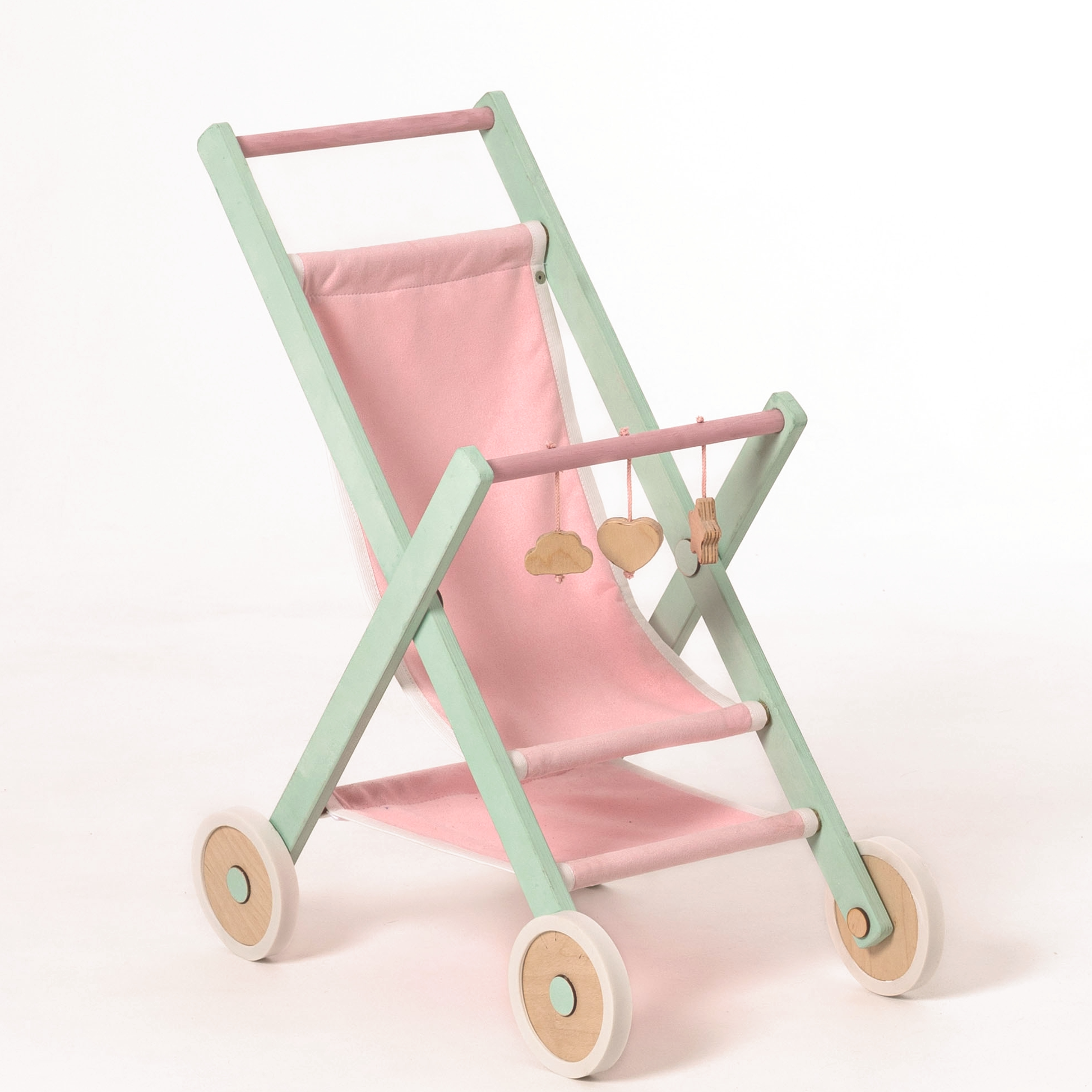 Коляска для кукол miniMAMI, складная, мятная коляска для кукол minimami деревянная складная розовая
