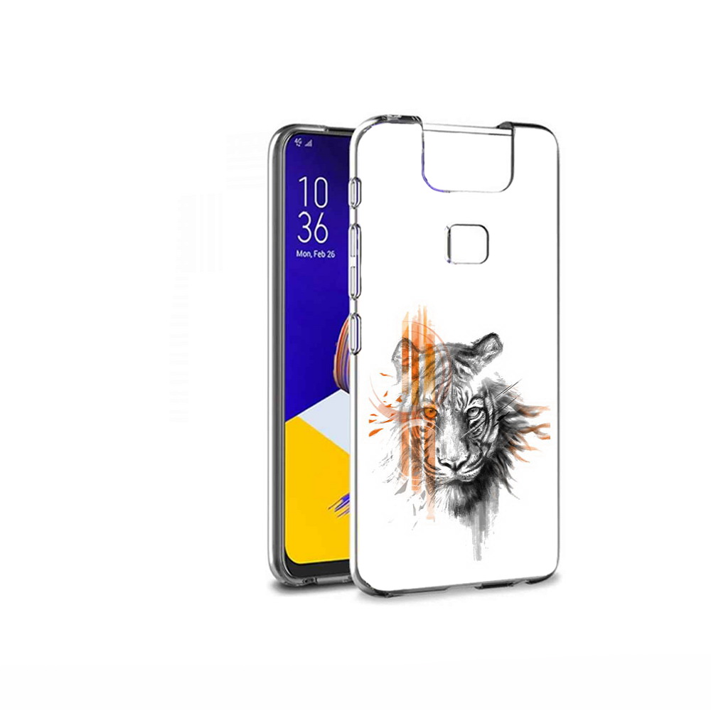 

Чехол MyPads Tocco для Asus ZenFone 6 (ZS630KL) огненный тигр, Прозрачный, Tocco