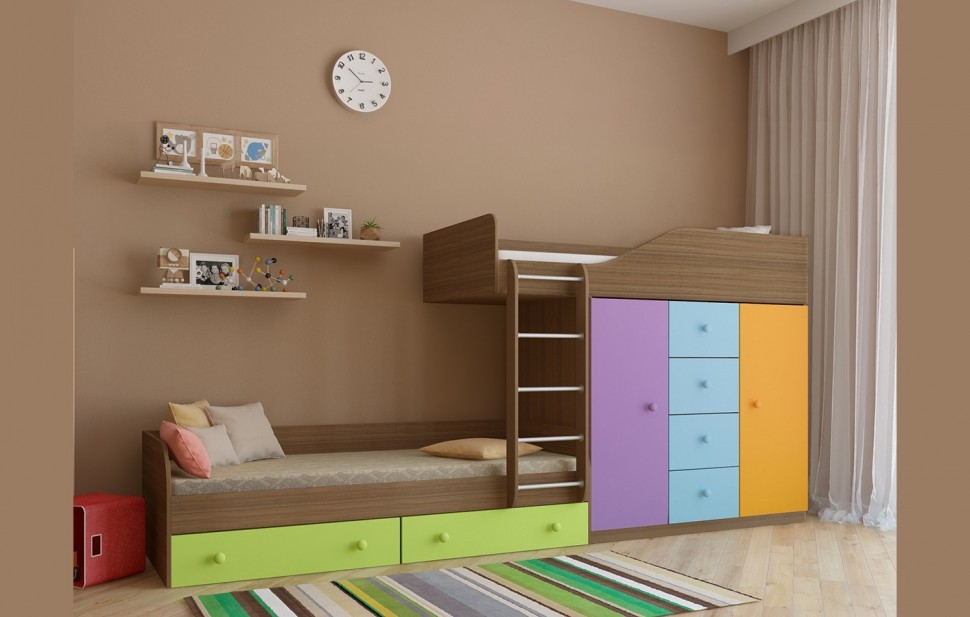 

Двухъярусная кровать Астра 6 80, цветная, Астра 6