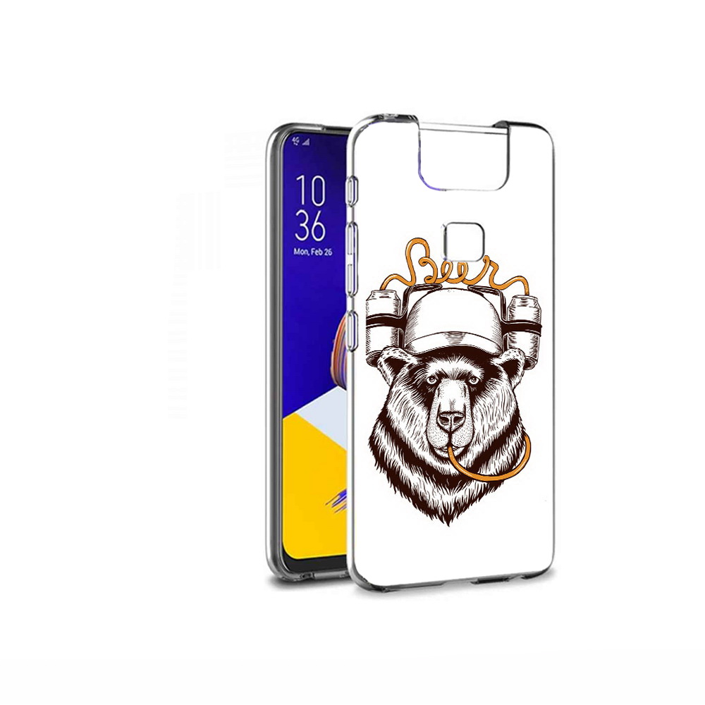 

Чехол MyPads Tocco для Asus ZenFone 6 (ZS630KL) пивной медведь, Прозрачный, Tocco